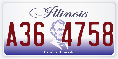 IL license plate A364758
