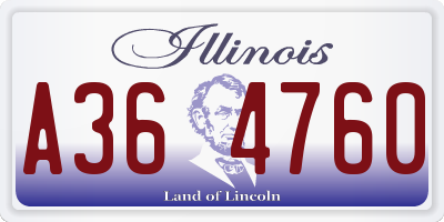 IL license plate A364760