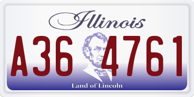 IL license plate A364761
