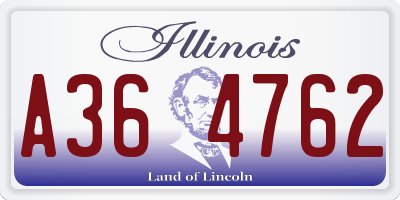 IL license plate A364762