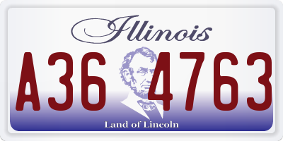 IL license plate A364763