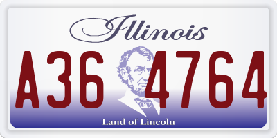 IL license plate A364764