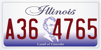 IL license plate A364765