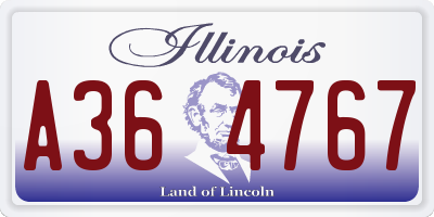 IL license plate A364767