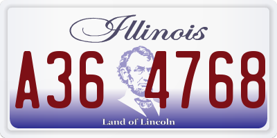 IL license plate A364768