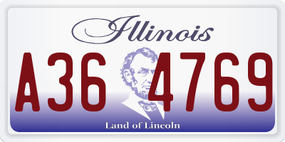 IL license plate A364769