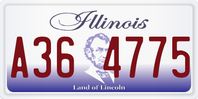 IL license plate A364775
