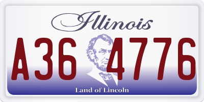 IL license plate A364776