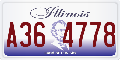 IL license plate A364778