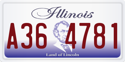 IL license plate A364781