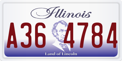 IL license plate A364784