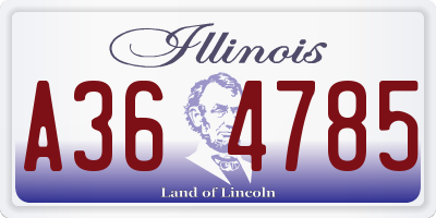 IL license plate A364785