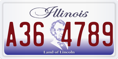 IL license plate A364789
