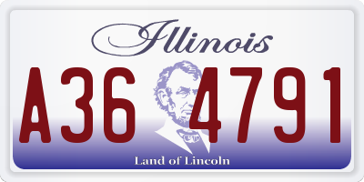 IL license plate A364791