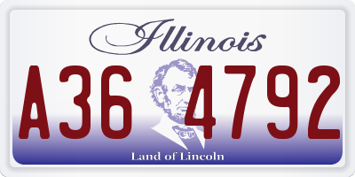 IL license plate A364792