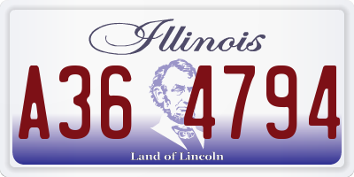 IL license plate A364794