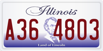 IL license plate A364803