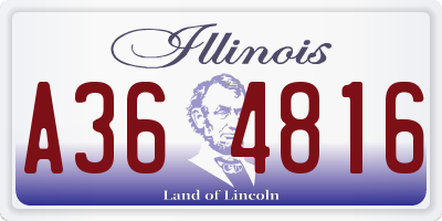 IL license plate A364816