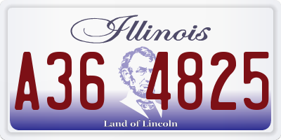 IL license plate A364825