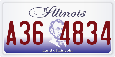 IL license plate A364834
