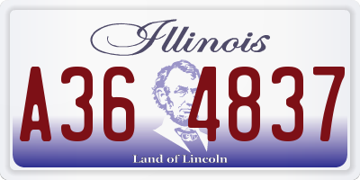IL license plate A364837