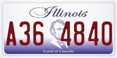 IL license plate A364840