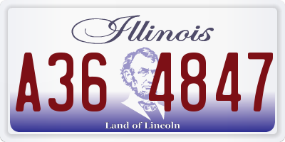 IL license plate A364847