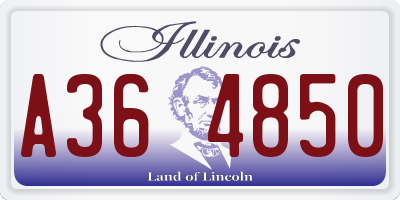 IL license plate A364850