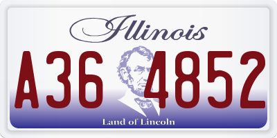 IL license plate A364852