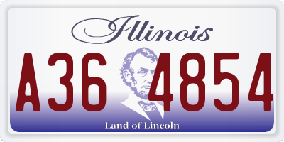 IL license plate A364854