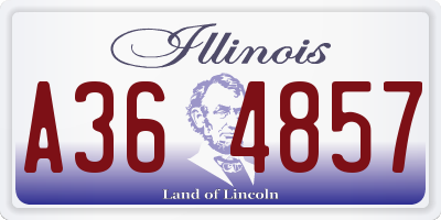 IL license plate A364857