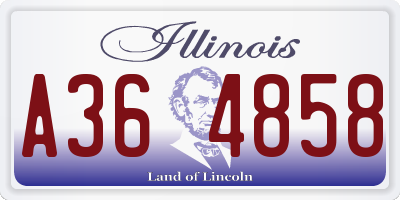 IL license plate A364858