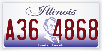 IL license plate A364868