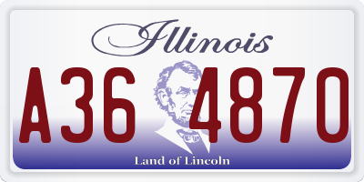 IL license plate A364870