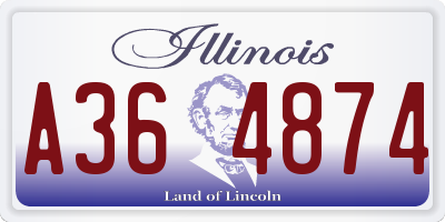 IL license plate A364874