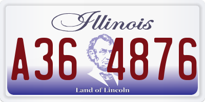 IL license plate A364876