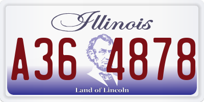 IL license plate A364878
