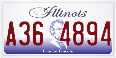 IL license plate A364894