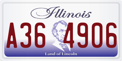 IL license plate A364906