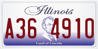 IL license plate A364910