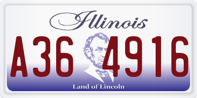 IL license plate A364916