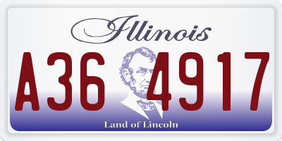 IL license plate A364917