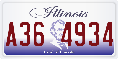 IL license plate A364934