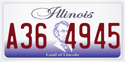 IL license plate A364945