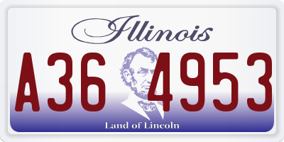 IL license plate A364953