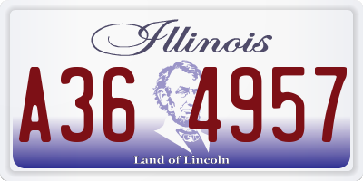 IL license plate A364957