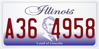 IL license plate A364958