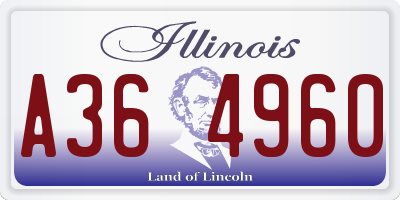 IL license plate A364960