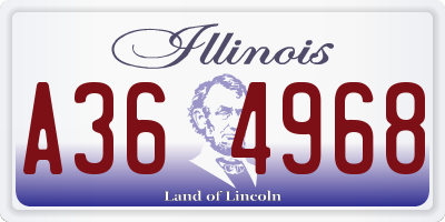IL license plate A364968