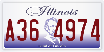IL license plate A364974